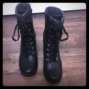 Black Combat Lace Up Boots